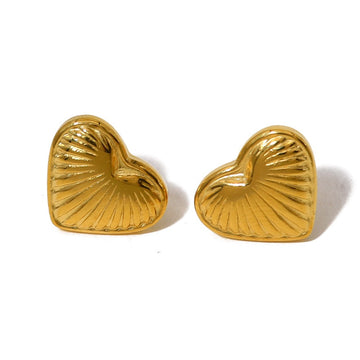 Shell-Inspired Heart Studs