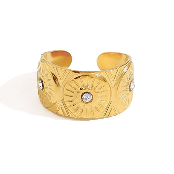 Sunburst Wide Band Ring-18mm