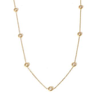 Floating Pearl Station Necklace