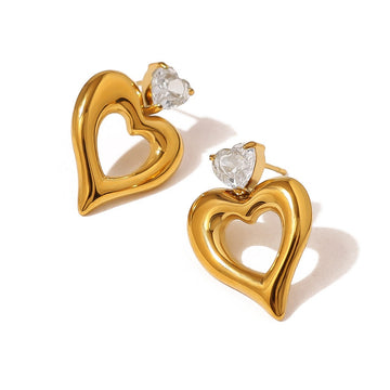 Mini Crystal Heart Studs