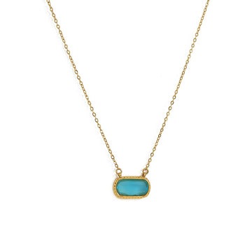 Emerald Stone Double Chain Necklace
