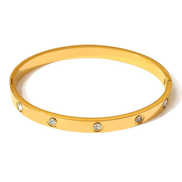 Gold Stud Crystal Bangle