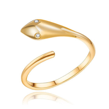 Evil Eye Curve Ring - Gold-17mm