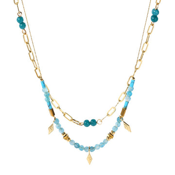 Turquoise Charm Layered Necklace