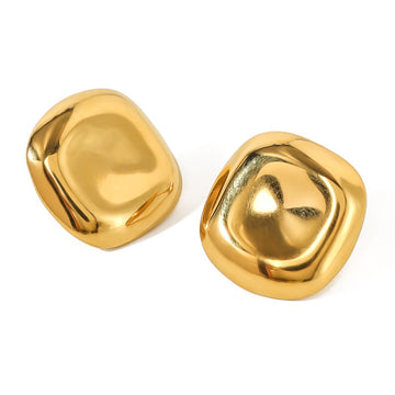 Gold Irregular Square Studs