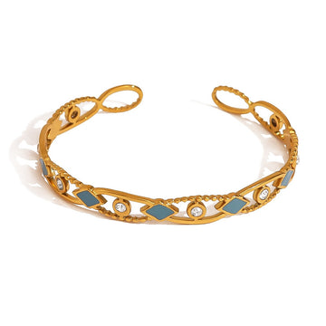 Crystal Lattice Gold Bracelet