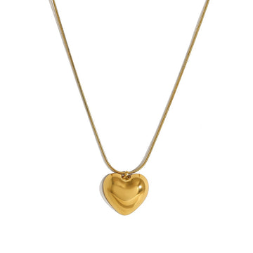Mini Rippled Heart Pendant Necklace