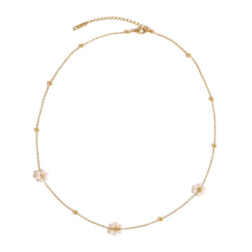 Beaded Chain Gold Necklace