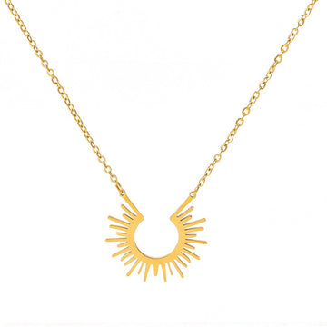 Sunray Collar Gold Necklace