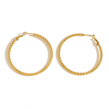 Textured Gold Hoop Earrings 4.5cm