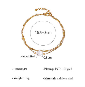 Natural Shell Disc Bracelet