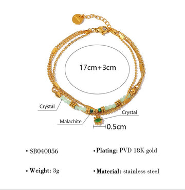 Twisted Rope Gold Charm Bracelet