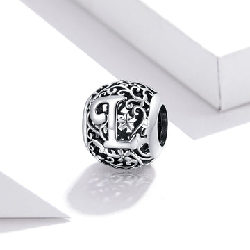 Filigree Floral Letter L Charm