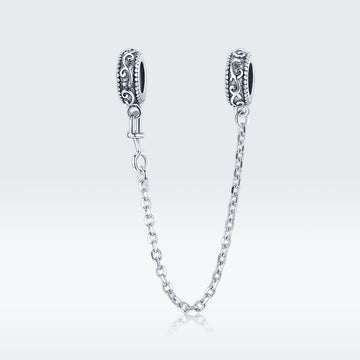 Safety chain with intricate designs on a light Gray background