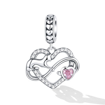 Cat & Heart Dangle Charm