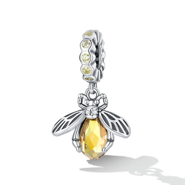 Golden Glow Honeybee Dangle Charm