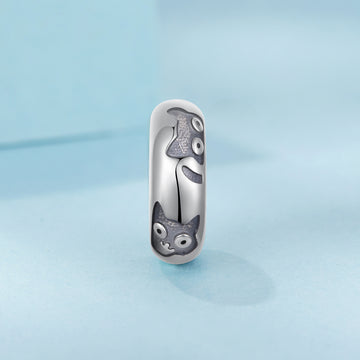 Playful Cat Design Spacer Charm