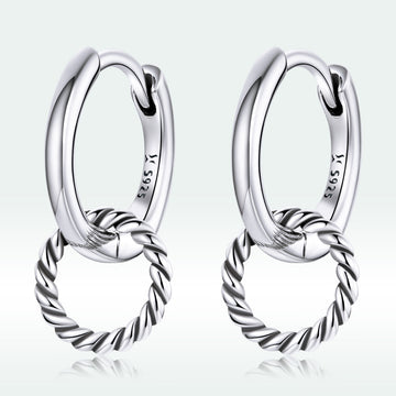 Twisted Ring Hoop Earrings
