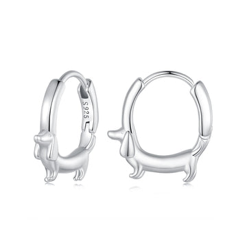 Dachshund Dog Huggie Hoop Earrings