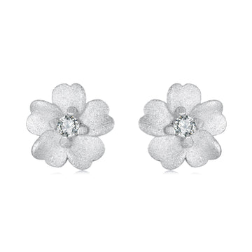 Matte Blossom Crystal Stud Earrings