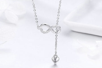 Infinity & Dangling Heart Necklace