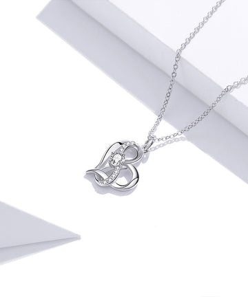 Infinity Heart Bow Necklace