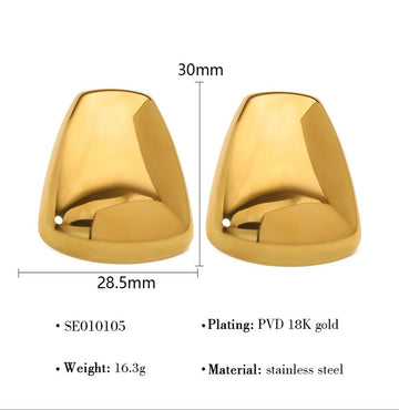 Gold Dome Chunky Stud Earrings