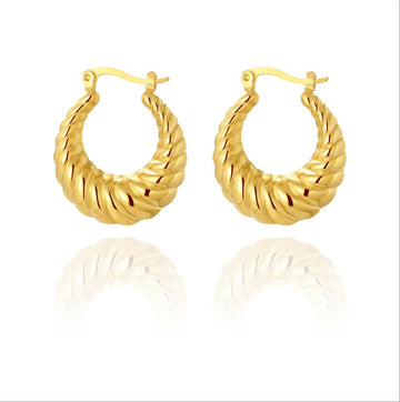 Gold Beaded Huggie Hoops