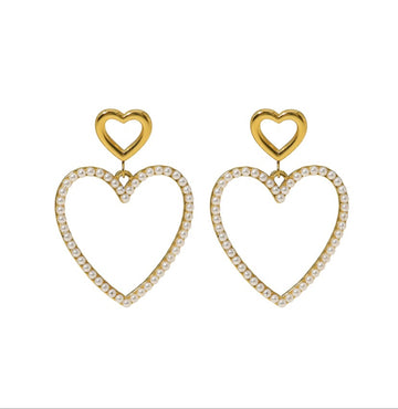 Open Heart Dangle Earrings