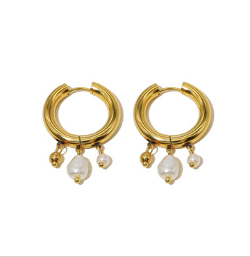 Pearl Drop Mini Hoops