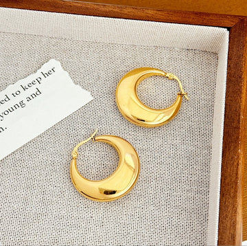 Chunky Spiral Gold Hoops