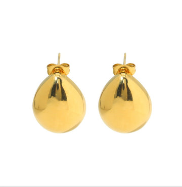 Drop Dome Stud Earrings