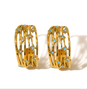 Gold Cage Hoop Earrings