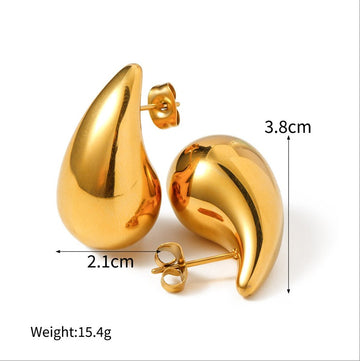 Golden Teardrop Bloom Earrings ¨C 21mm