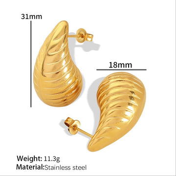 Retro Shell Swirl Earrings – Bright Gold