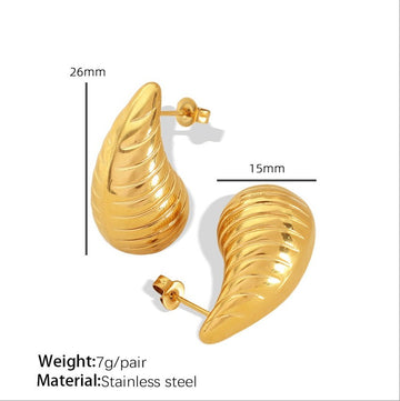 Retro Shell Swirl Earrings – Deep Gold