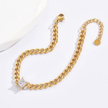 Gold Star Solitaire Bracelet