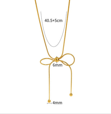 Gold Bow Pendant Necklace