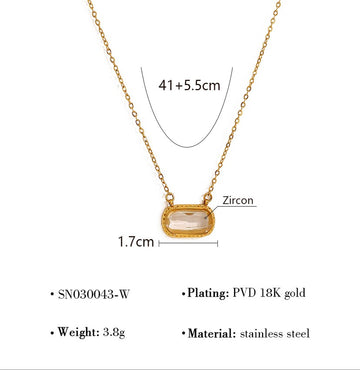 Citrine Gem Twin Chain Necklace