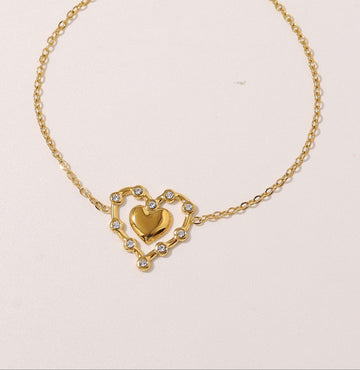 Twisted Heart Chain Necklace