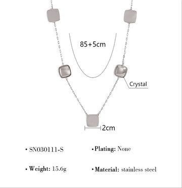 Layered Crystal Bar Necklace