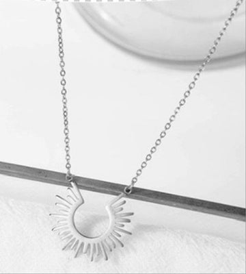Silver Sunray Statement Necklace