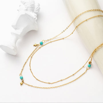 Triple Strand Turquoise Accent Necklace