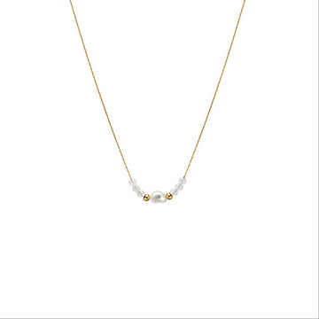 Neutral Bead Charm Necklace