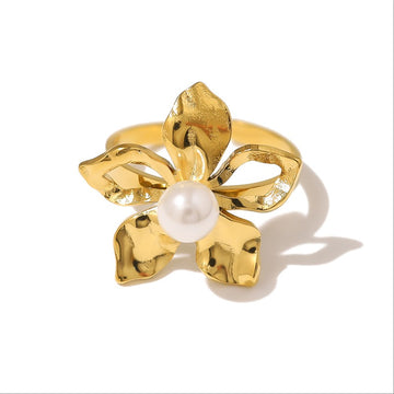 Golden Blossom Pearl Ring-18mm