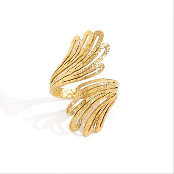 Golden Feather Wrap Ring-18mm