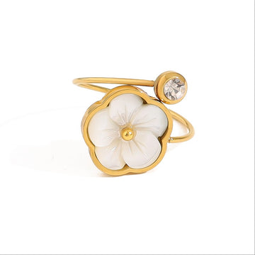 Floral Pearl Twist Ring-18mm