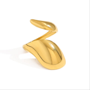 Zigzag Curve Gold Ring-18mm