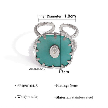 Ocean Stone Crown Ring-18mm