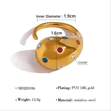 Glossy Amber Dome Ring-19mm